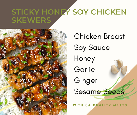 Sticky Honey Soy Chicken Skewers