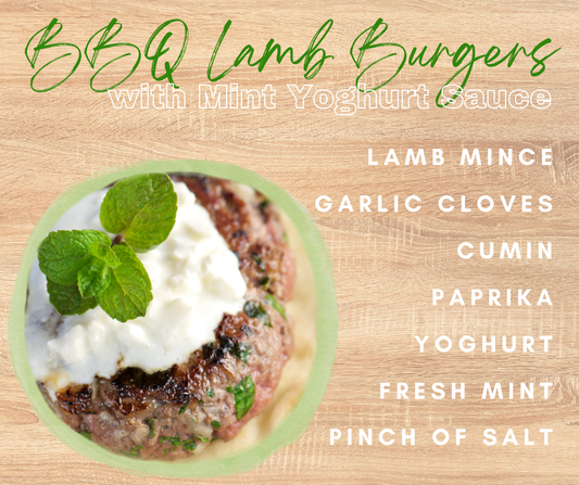 BBQ Lamb Burgers with Mint Yoghurt Sauce