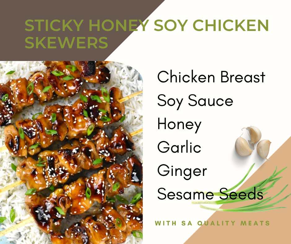 Sticky Honey Soy Chicken Skewers
